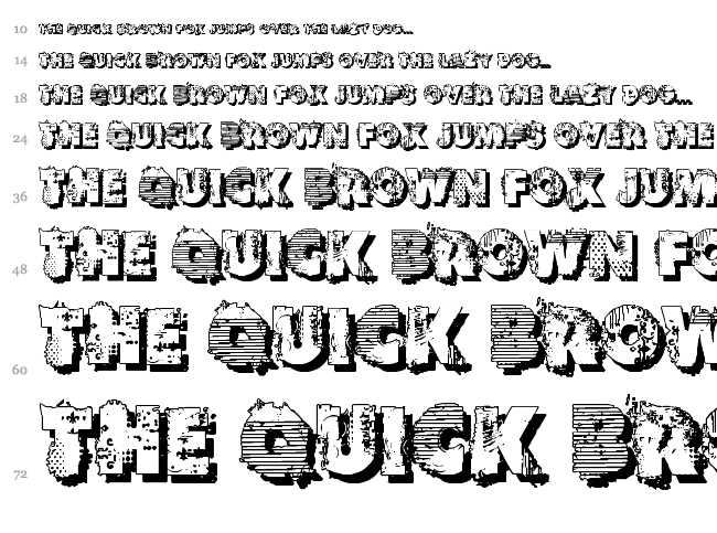 VTKS Reverso font waterfall